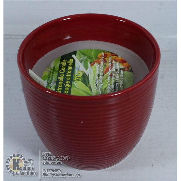 NEW 170G CITRONELLA CANDLE IN A CERAMIC POT
