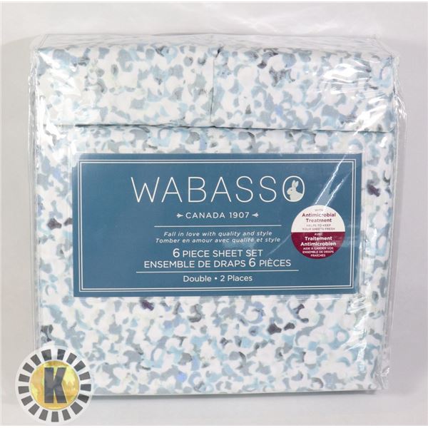 NEW WABASS0 DOUBLE 6 PIECE SHEET SET