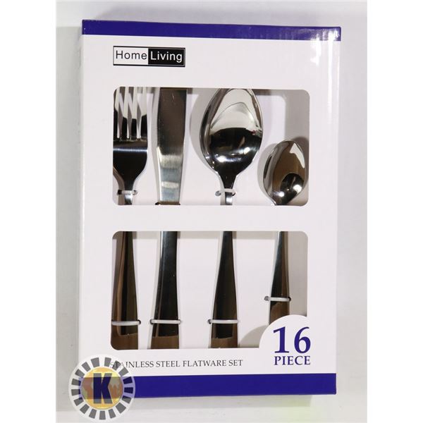 NEW 16PC STAINLESS STEEL FLATWARE SET