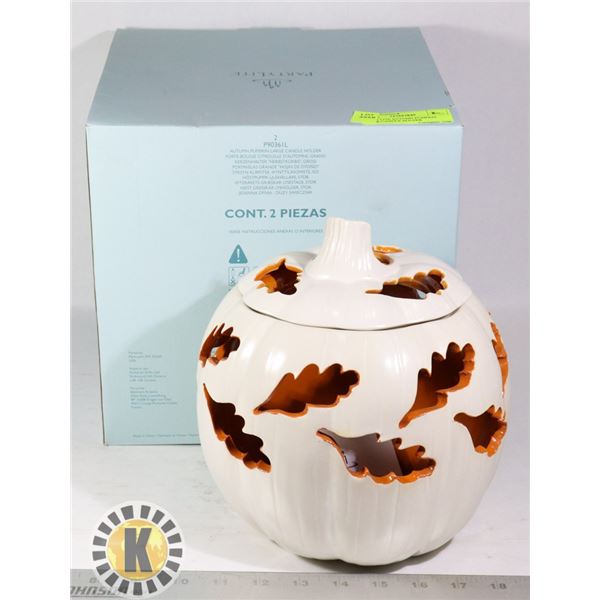 PARTY LITE AUTUMN PUMPKIN LARGE CANDLE HOLDER
