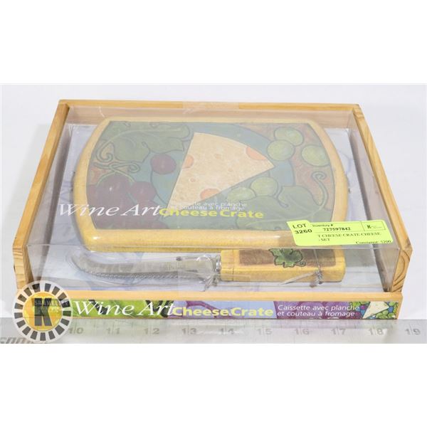 WINE ART CHEESE CRATE CHEESE CUTTING SET
