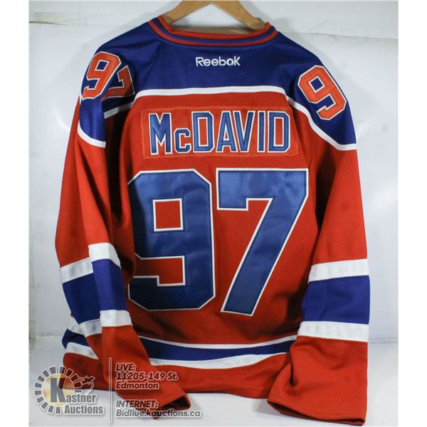 CONNOR MCDAVID GAME STRAP JERSEY SIZE 50 NHL