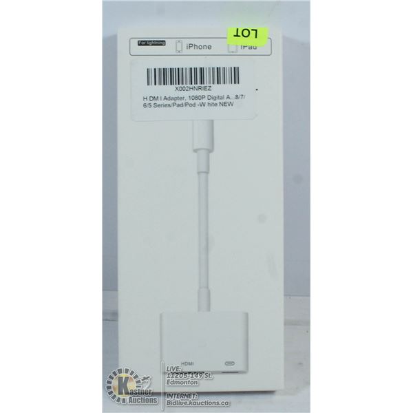 HDMI ADAPTOR 1080P HD FOR LIGHTENING IPHONE/IPAD