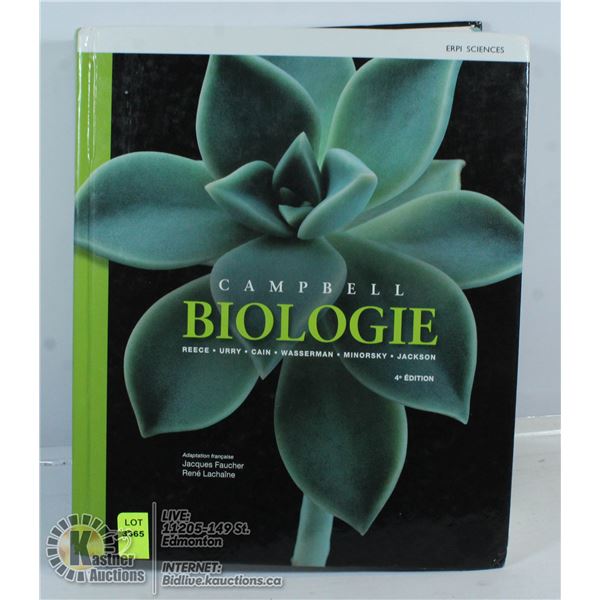 PEARSONS 4TH EDITION FRENCH BIOLOGY TEXTBOOK 2012
