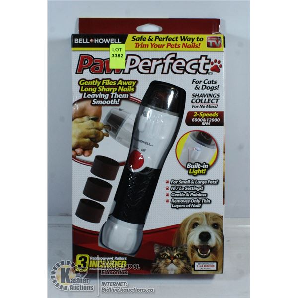 PAWPERFECT BELL AND HOWELL PET NAIL FILER.