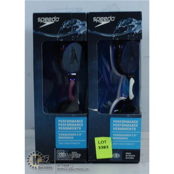 TWO PAIRS OF SPEEDO SWIMMING GOGGLES.