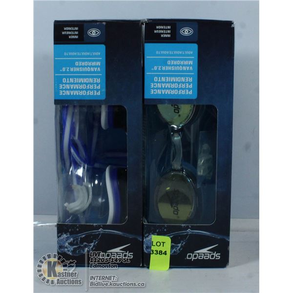 TWO PAIRS OF SPEEDO SWIMMING GOGGLES.