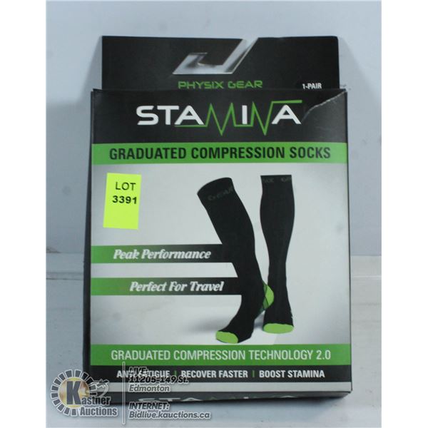 STAMINA GRADUATED COMPRESSION SOCKS.