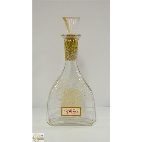 VINTAGE VSQ CORONET BRANDY GLASS DECANTER