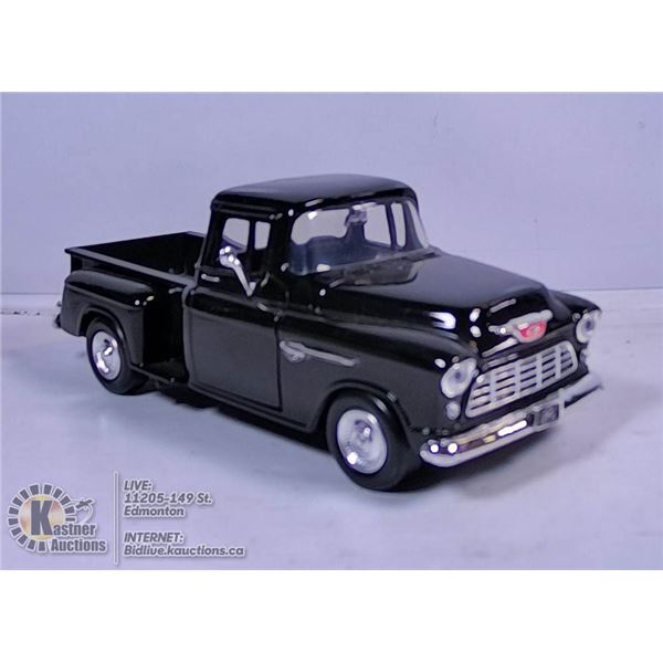 DIE CAST VEHICLE - 1955 CHEVY PICKUP (BLACK)