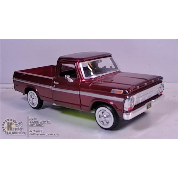 DIE CAST VEHICLE - 1969 FORD CUSTOM PICKUP (RED)