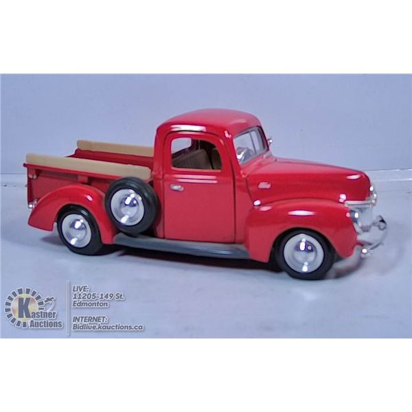 DIE CAST VEHICLE - 1940 FORD PICKUP (RED)