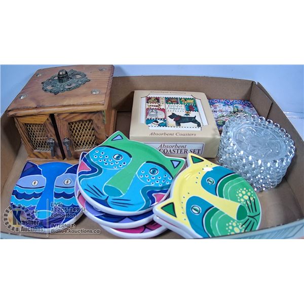 FLAT OF VARIOUS SETS OF COASTERS