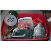 Image 1 : LARGE TOTE OF TOOLS,FASTENERS,HINGES ,ETC