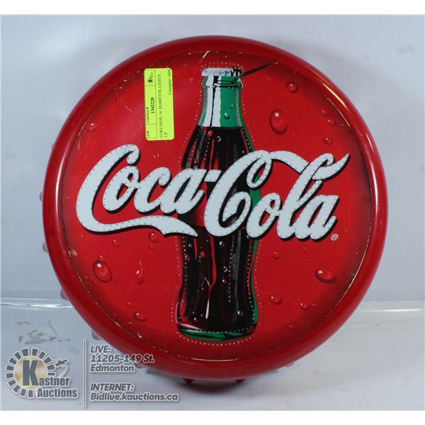 COKE SIGN, 14  DIAMETER, LIGHTS UP