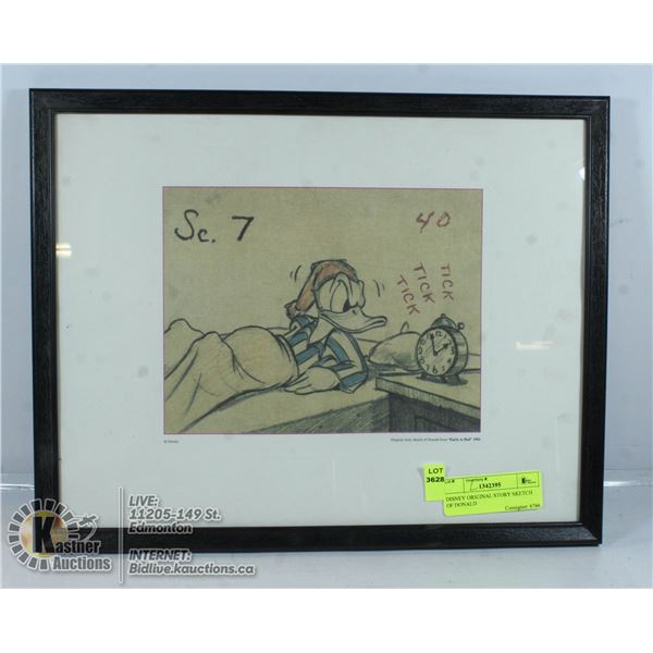 DISNEY ORIGINAL STORY SKETCH OF DONALD