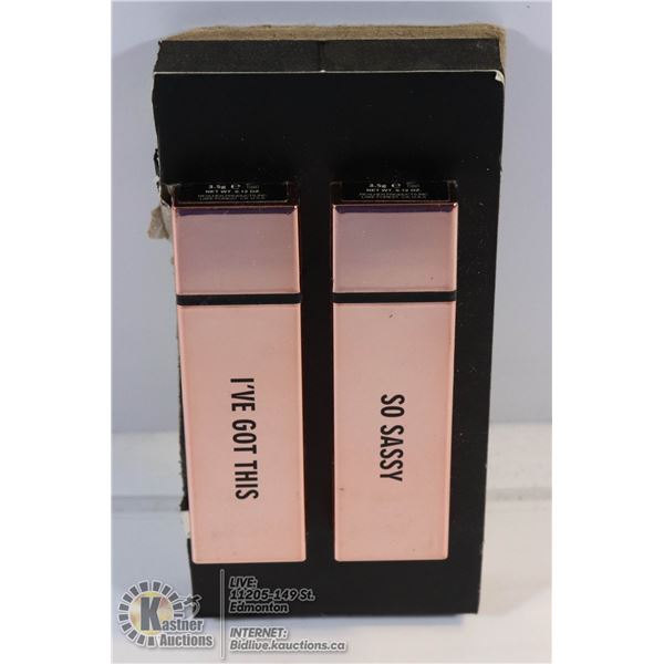 SET OF 2 AUTHENTIC REALHER MOISTURIZING LIPSTICKS