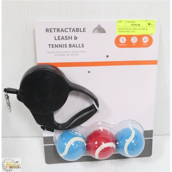 RETRACTABLE LEASH AND TENNIS BALL SET