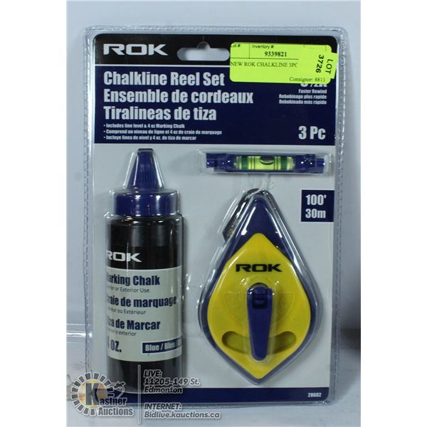 NEW ROK CHALKLINE 3PC REEL SET