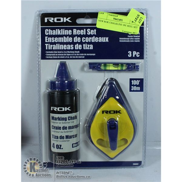 NEW ROK CHALKLINE 3PC REEL SET
