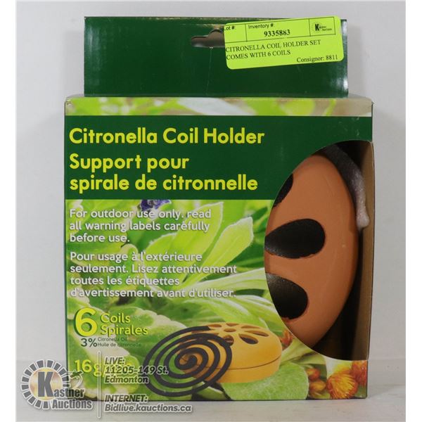 CITRONELLA COIL HOLDER SET COMES WITH 6 COILS