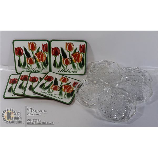 CRYSTAL COASTERS (FRANCE) (6) WITH (6) HOLLAND
