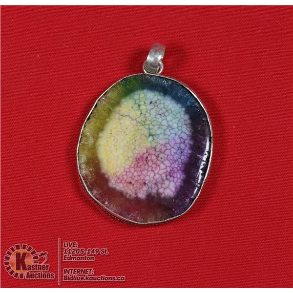 #32-RAINBOW SOLAR QUARTZ PENDANT