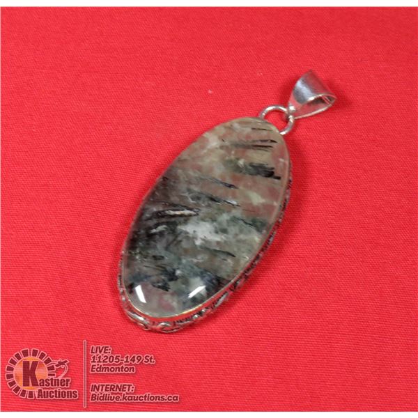 #16-NATURAL PREHNITE PENDANT