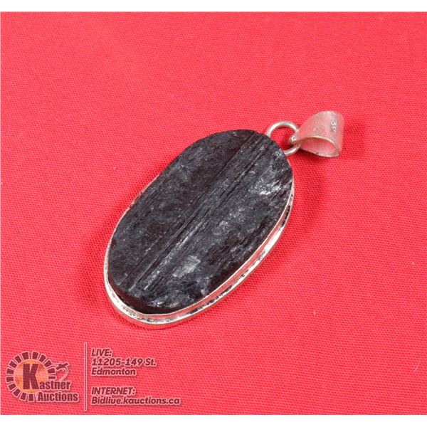 #28-BLACK TOURMALINE PENDANT (RAW)