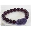 Image 2 : #286-PIXIU OBSIDIAN BEAD BRACELET 8"/ 12mm