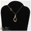 Image 1 : #190-DIAMOND ACCENT PENDANT/ NECKLACE 18"