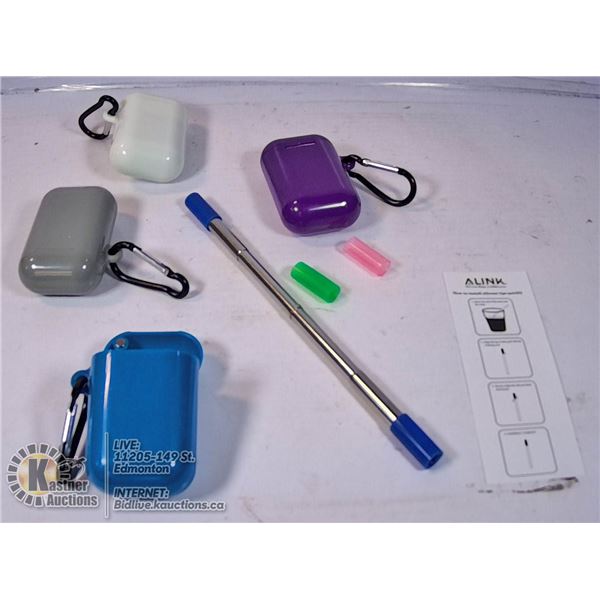 ALINK 4 PACK OF REUSEABLE STRAWS.