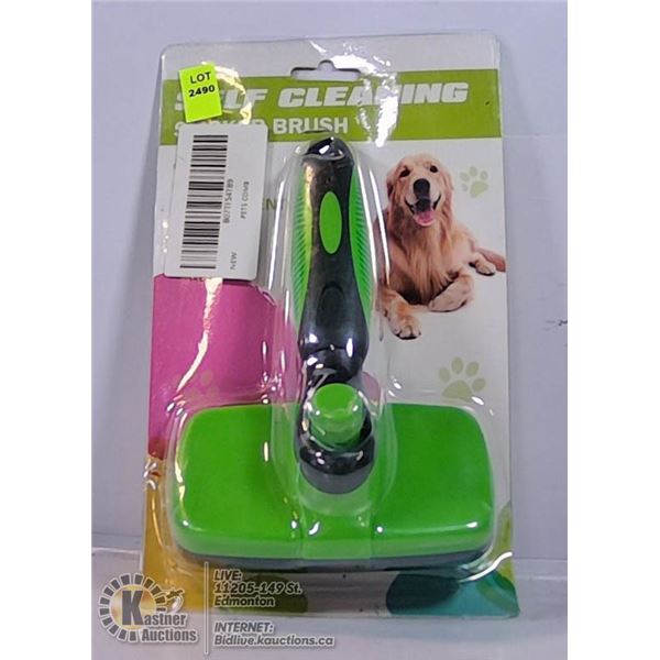SELF CLEANING SUCKER BRUSH FOR DOGS AND CATS