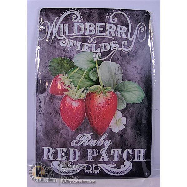 TIN WALL ART SIGN - WILDBERRY FIELDS