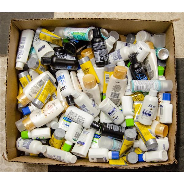 FLAT LOT OF TRAVEL SIZE BOTTLES