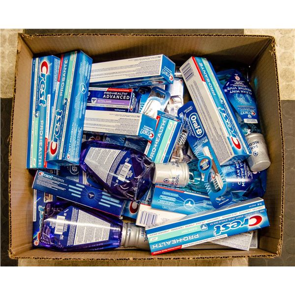 FLAT OF MOUTHWASH AND TOOTHPASTE LOT