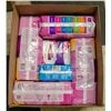 BOX LOT OF FEMININE HYGIENE PRODUCTS
