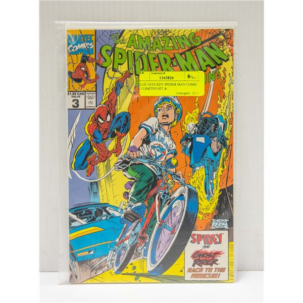 BLUE JAYS KEY SPIDER MAN COMIC # 3 LIMITED HIT &