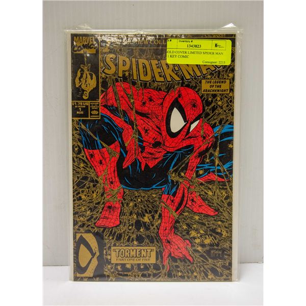GOLD COVER LIMITED SPIDER MAN # 1 KEY COMIC