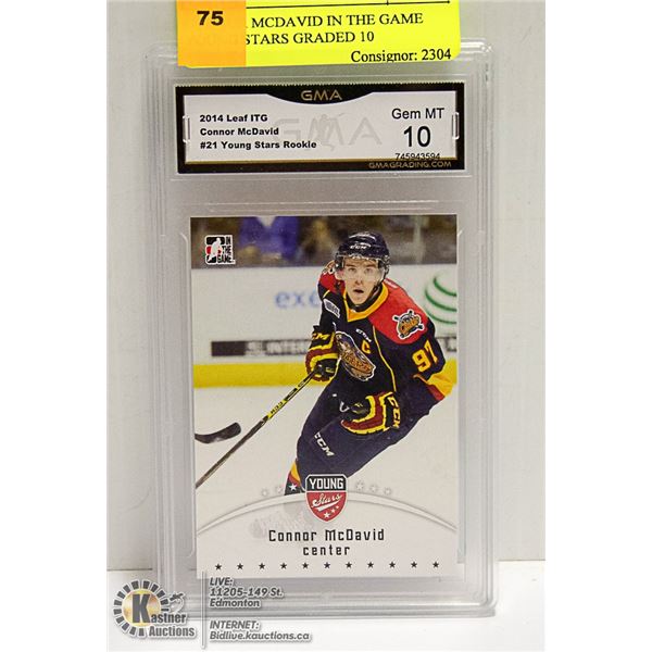 CONNOR MCDAVID IN THE GAME YOUNG STARS GRADED 10