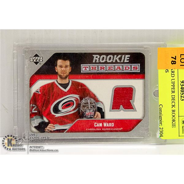 CAM WARD UPPER DECK ROOKIE THREADS