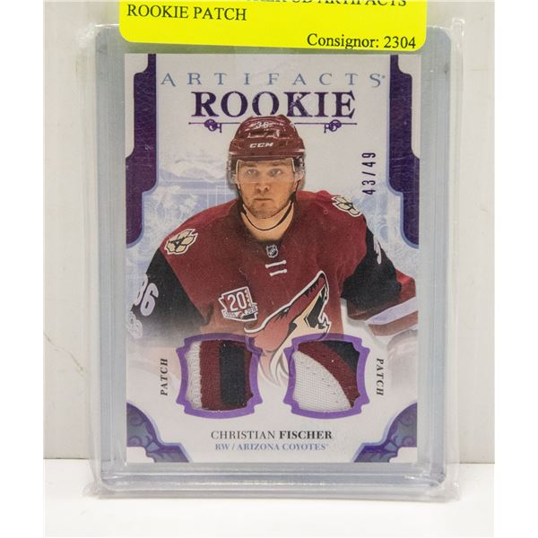 CHRISTIAN FISCHER UD ARTIFACTS ROOKIE PATCH