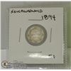 Image 1 : 1894 NEWFOUNDLAND FIVE CENT COIN