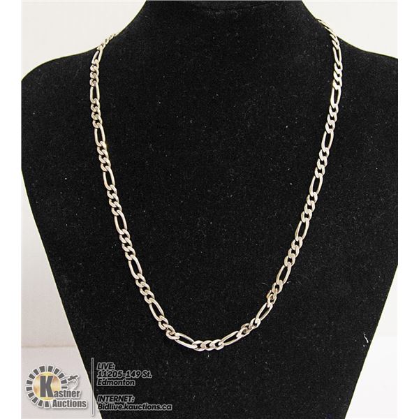 .925 SOLID SILVER ITALIAN FIGARO LINK CHAIN 20"