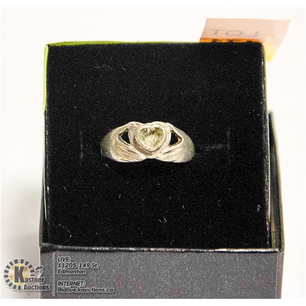 VINTAGE .925 STERLING SILVER IRISH CLADDAGH RING