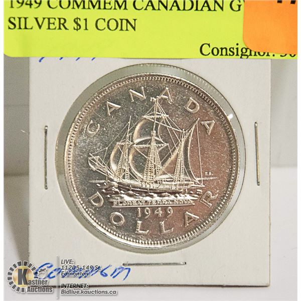 1949 COMMEM CANADIAN GVI SILVER $1 COIN