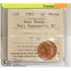 Image 1 : 1983 NEAR BEADS CANADIAN 1 CENT COIN CERT ICCS