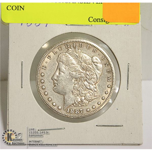 1887 "S" US MORGANSILVER DOLLAR COIN