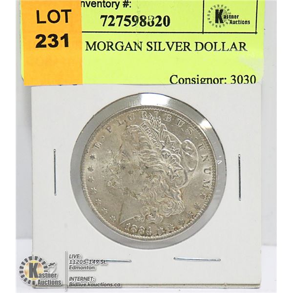 1884 0 US MORGAN SILVER DOLLAR COIN