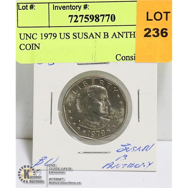 UNC 1979 US SUSAN B ANTHONY $1 COIN